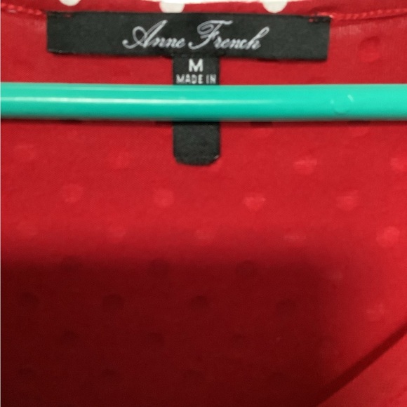 Red Polka Dot v-neck Top - Picture 3 of 3